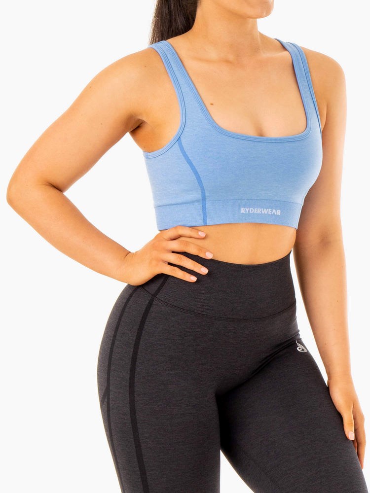 Ryderwear Enhance Seamless Sports Bra Niebieskie | MWJNQV290