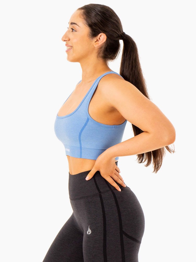 Ryderwear Enhance Seamless Sports Bra Niebieskie | MWJNQV290