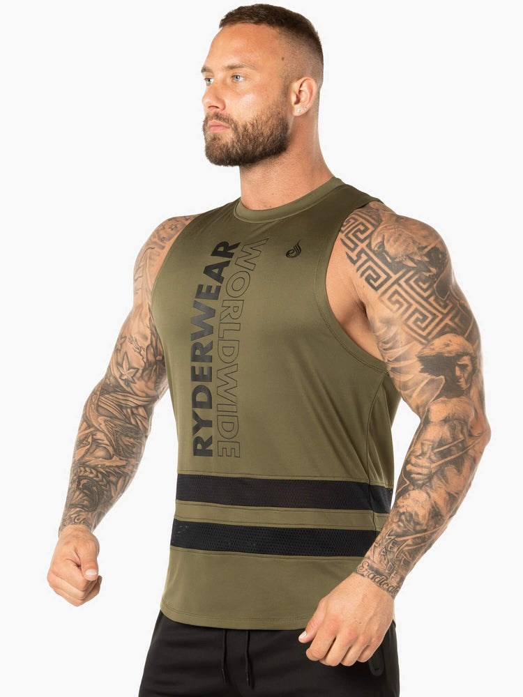 Ryderwear Evo Mesh Baller Tank Khaki | AHYGDI327