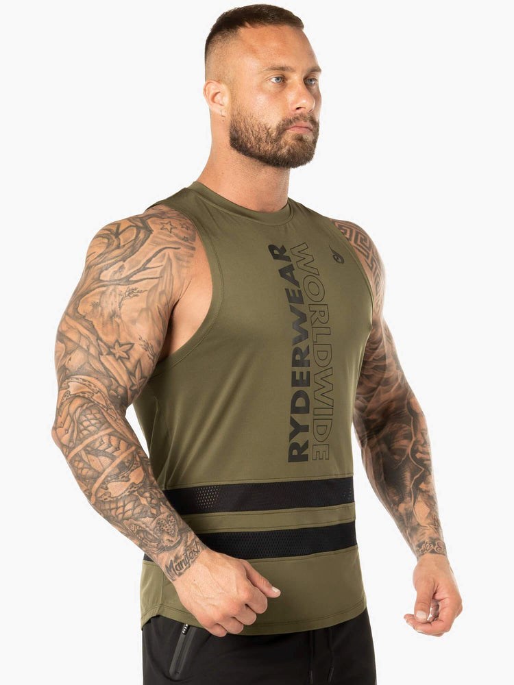 Ryderwear Evo Mesh Baller Tank Khaki | AHYGDI327