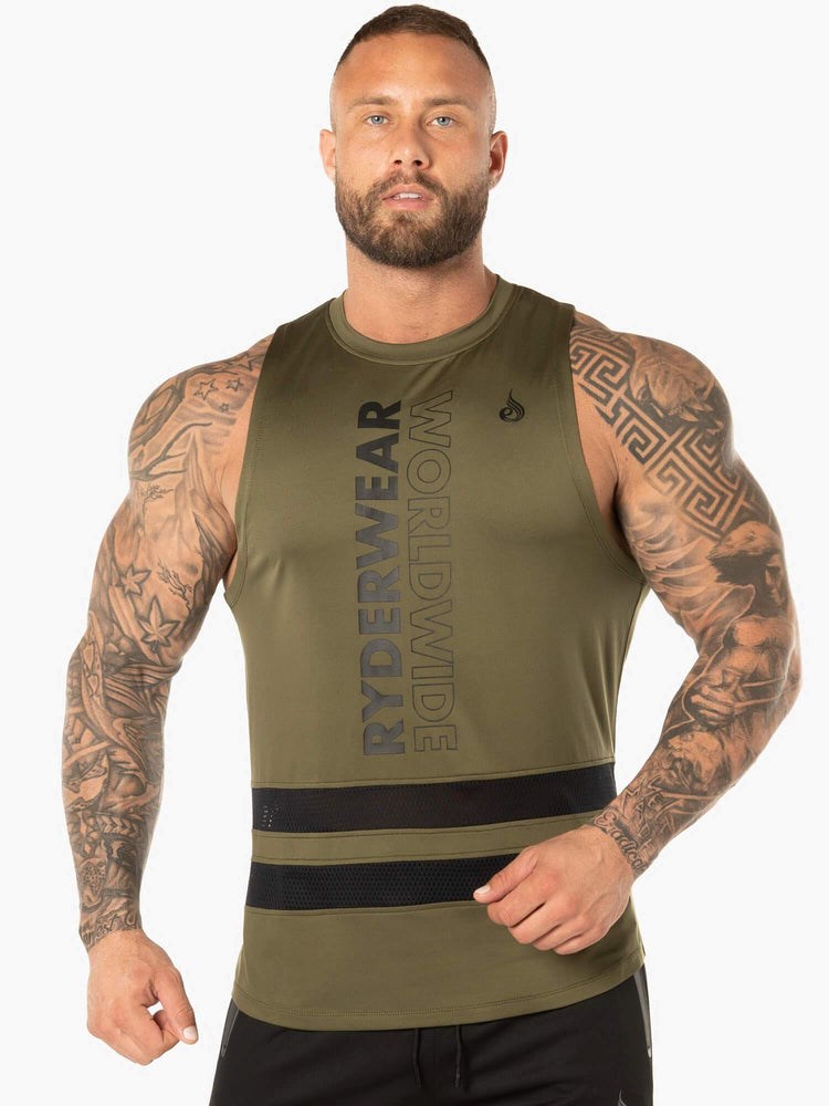 Ryderwear Evo Mesh Baller Tank Khaki | AHYGDI327