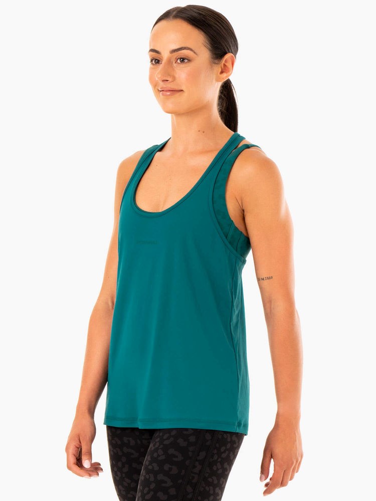 Ryderwear Evolution Racer Back Tank Teal | AIMUCL936