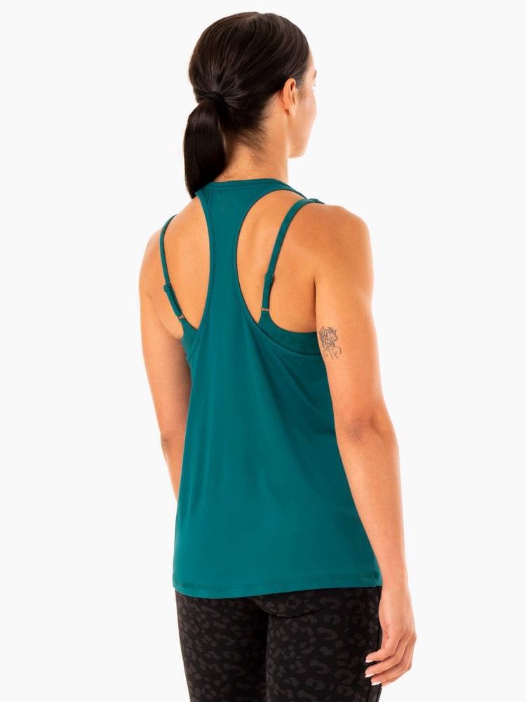 Ryderwear Evolution Racer Back Tank Teal | AIMUCL936