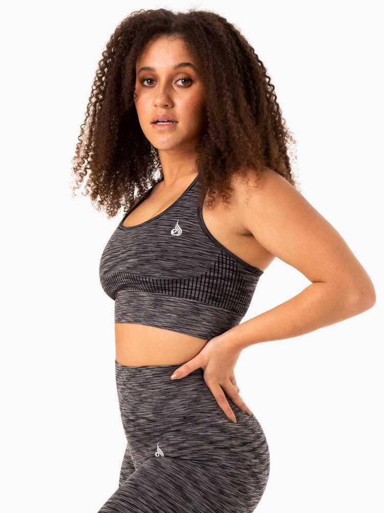 Ryderwear Evolve Seamless Longline Sports Bra Czarne | ROJXAZ517