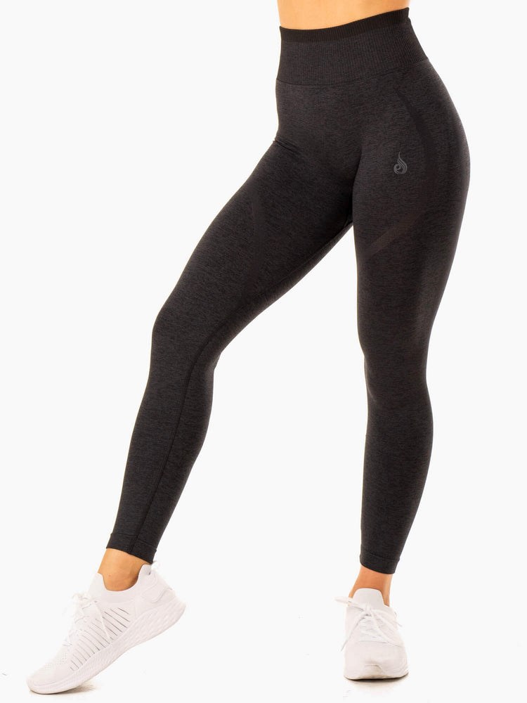 Ryderwear Excel Seamless High Waisted Leggings Czarne | SUTCIB879