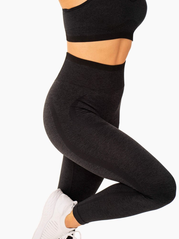 Ryderwear Excel Seamless High Waisted Leggings Czarne | SUTCIB879