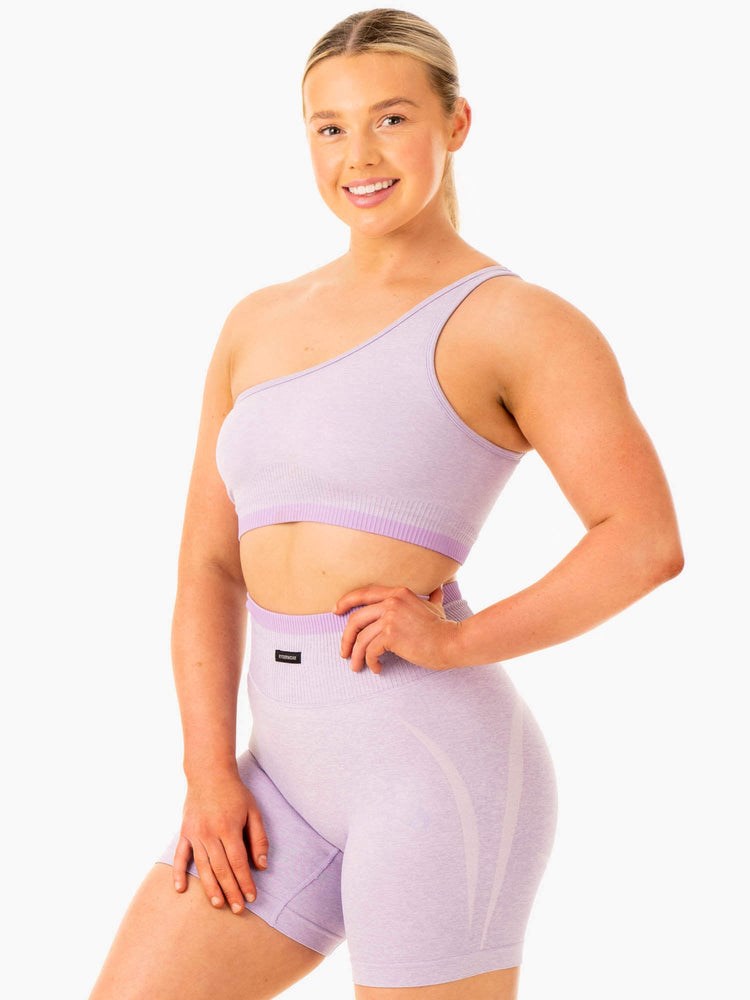 Ryderwear Excel Seamless One Shoulder Sports Bra Lawenda | RXTDLS384