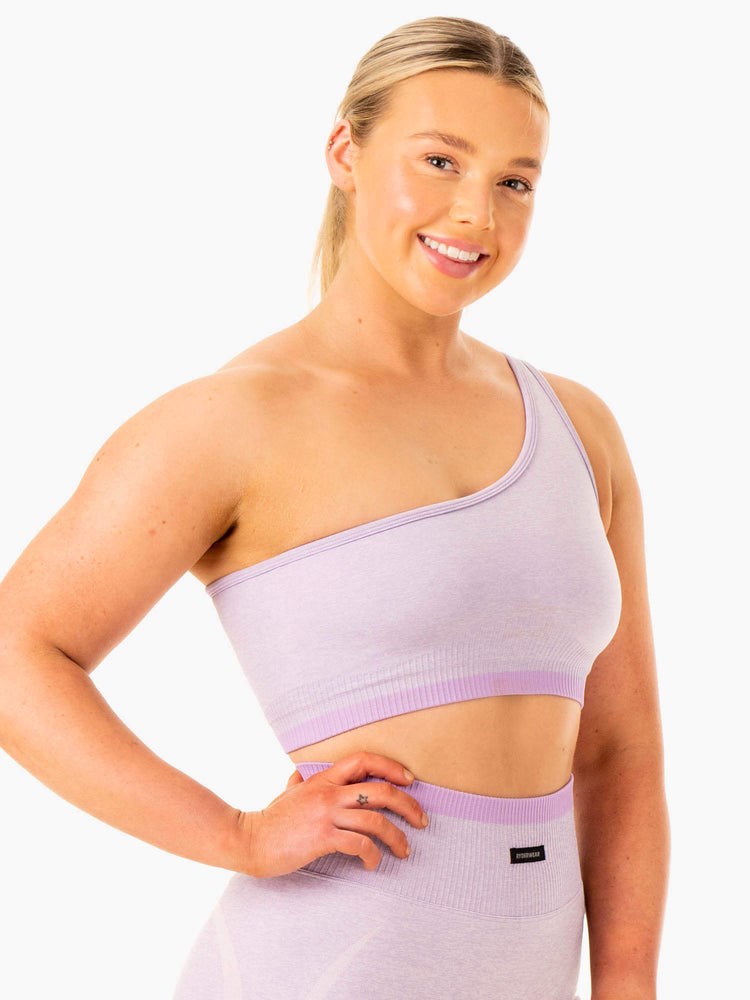 Ryderwear Excel Seamless One Shoulder Sports Bra Lawenda | RXTDLS384