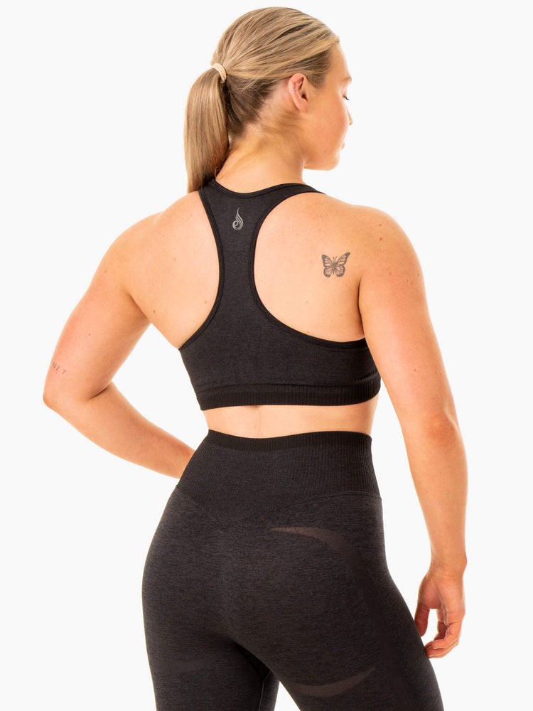 Ryderwear Excel Seamless Sports Bra Czarne | PTLNFX907