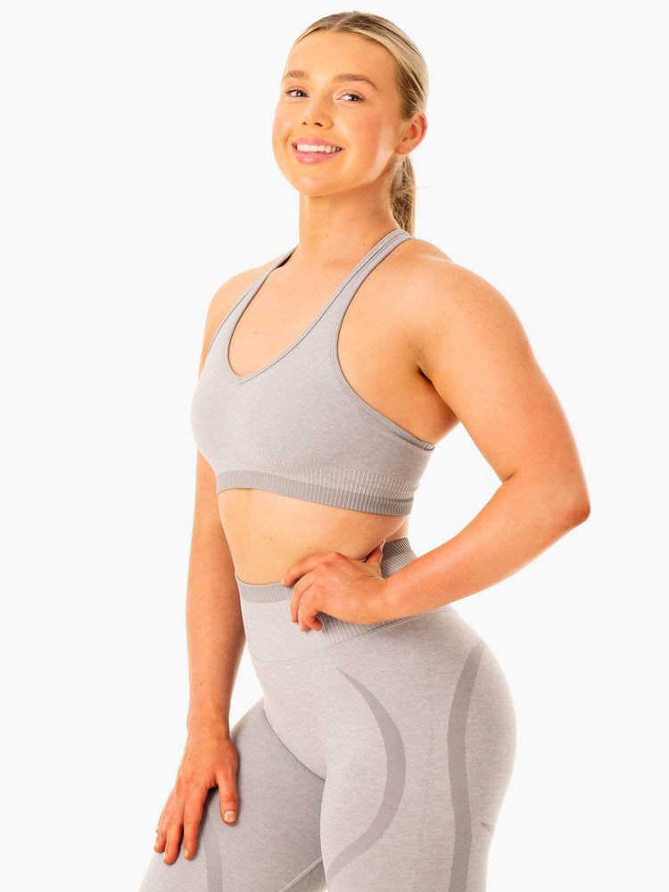 Ryderwear Excel Seamless Sports Bra Szare | REJGWQ365