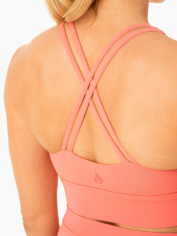 Ryderwear Flow Square Neck Sports Bra Różowe Różowe | WPUAIX861