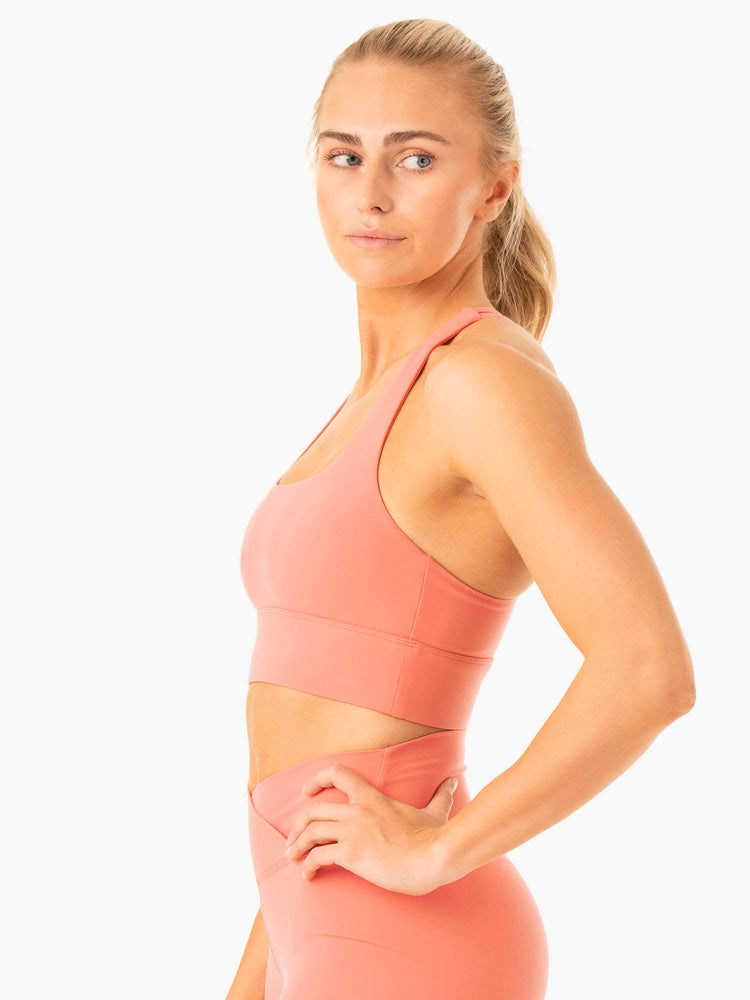 Ryderwear Flow Square Neck Sports Bra Różowe Różowe | WPUAIX861