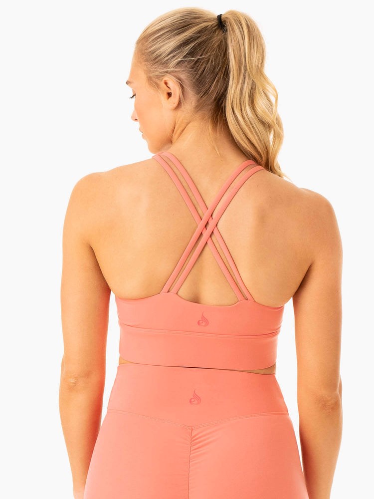 Ryderwear Flow Square Neck Sports Bra Różowe Różowe | WPUAIX861