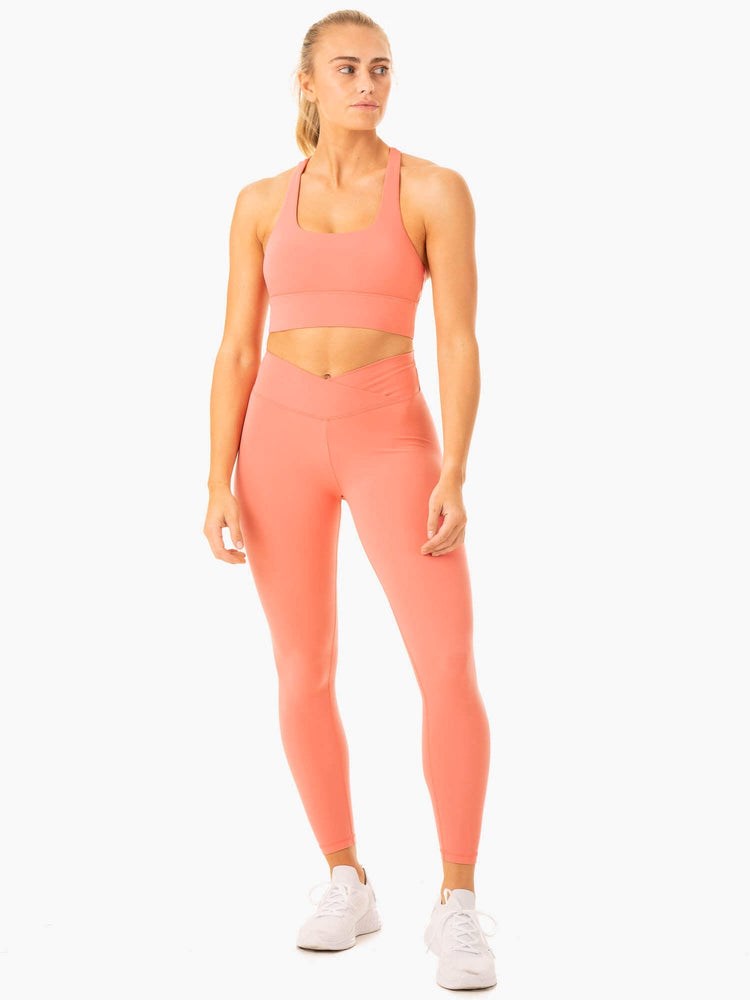 Ryderwear Flow Square Neck Sports Bra Różowe Różowe | WPUAIX861