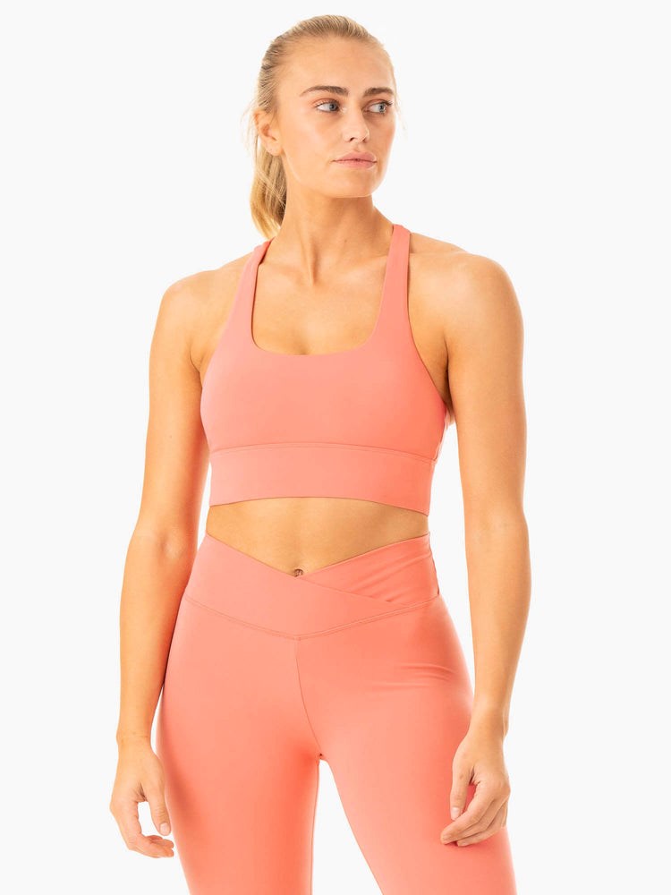 Ryderwear Flow Square Neck Sports Bra Różowe Różowe | WPUAIX861