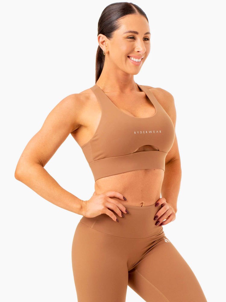 Ryderwear Focus Contour Sports Bra Mocha | YETAZR853