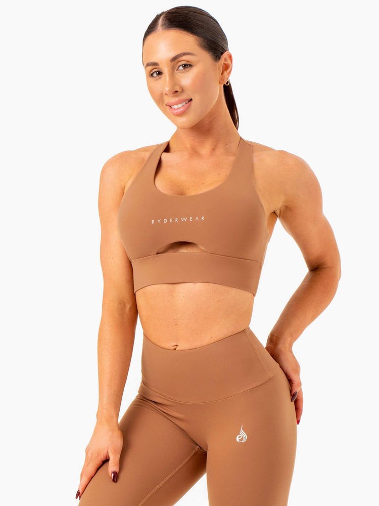 Ryderwear Focus Contour Sports Bra Mocha | YETAZR853