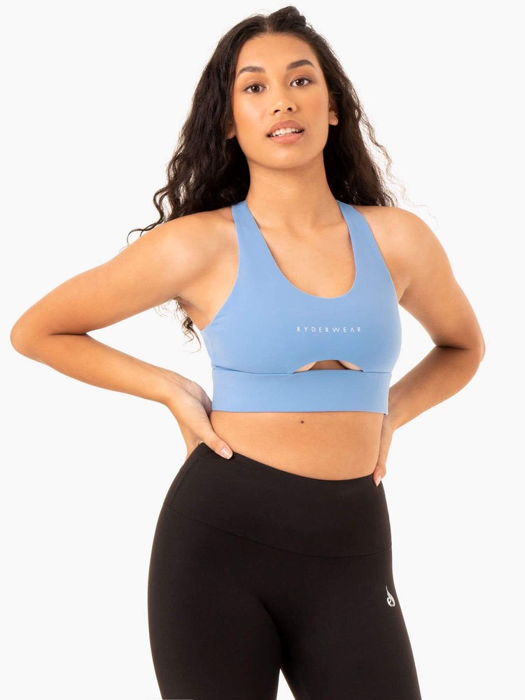 Ryderwear Focus Contour Sports Bra Niebieskie | OTWXBI431