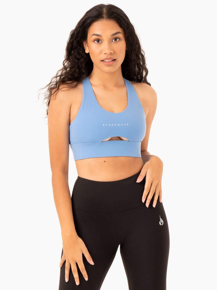 Ryderwear Focus Contour Sports Bra Niebieskie | OTWXBI431