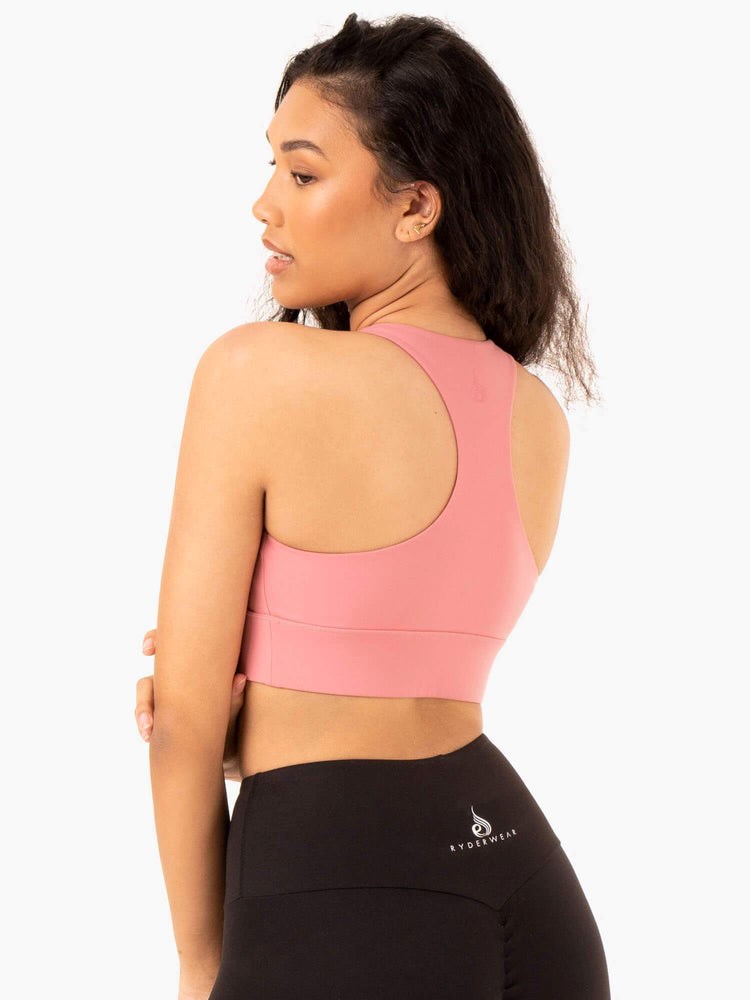 Ryderwear Focus Contour Sports Bra Różowe | AXRGIZ038