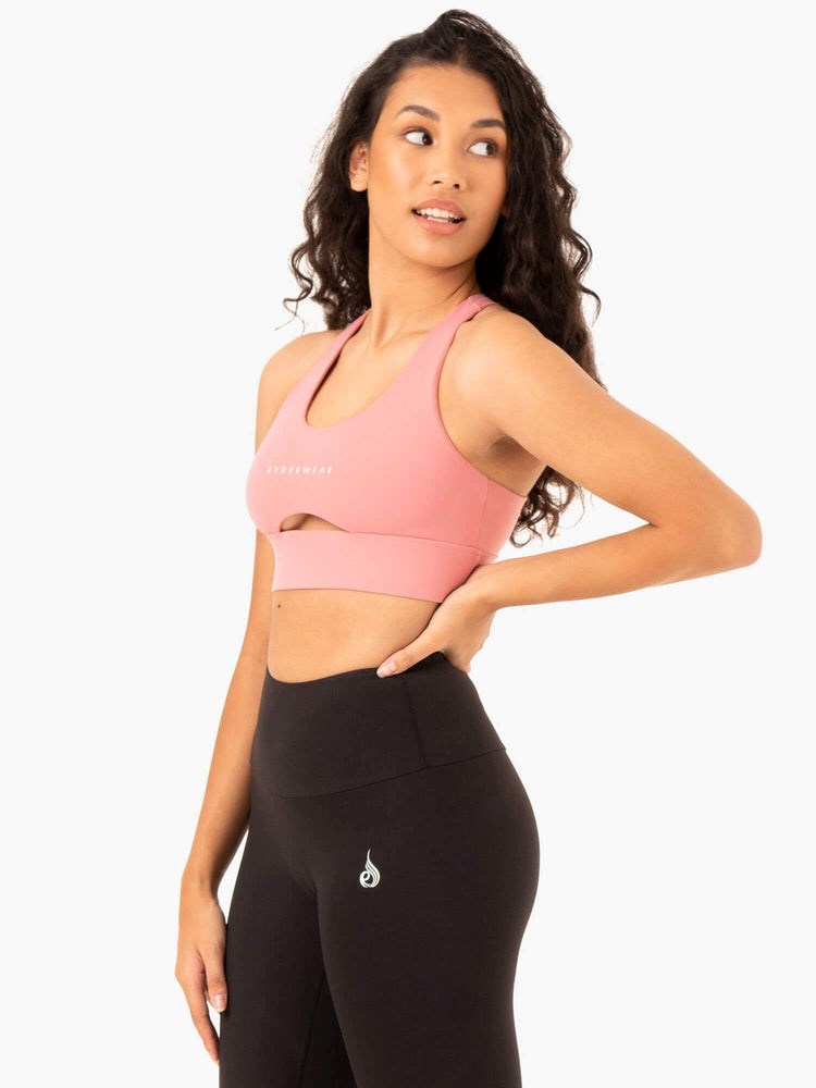 Ryderwear Focus Contour Sports Bra Różowe | AXRGIZ038