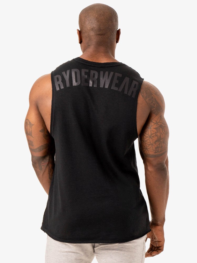 Ryderwear Force Fleece Tank Czarne | TQCGXR475