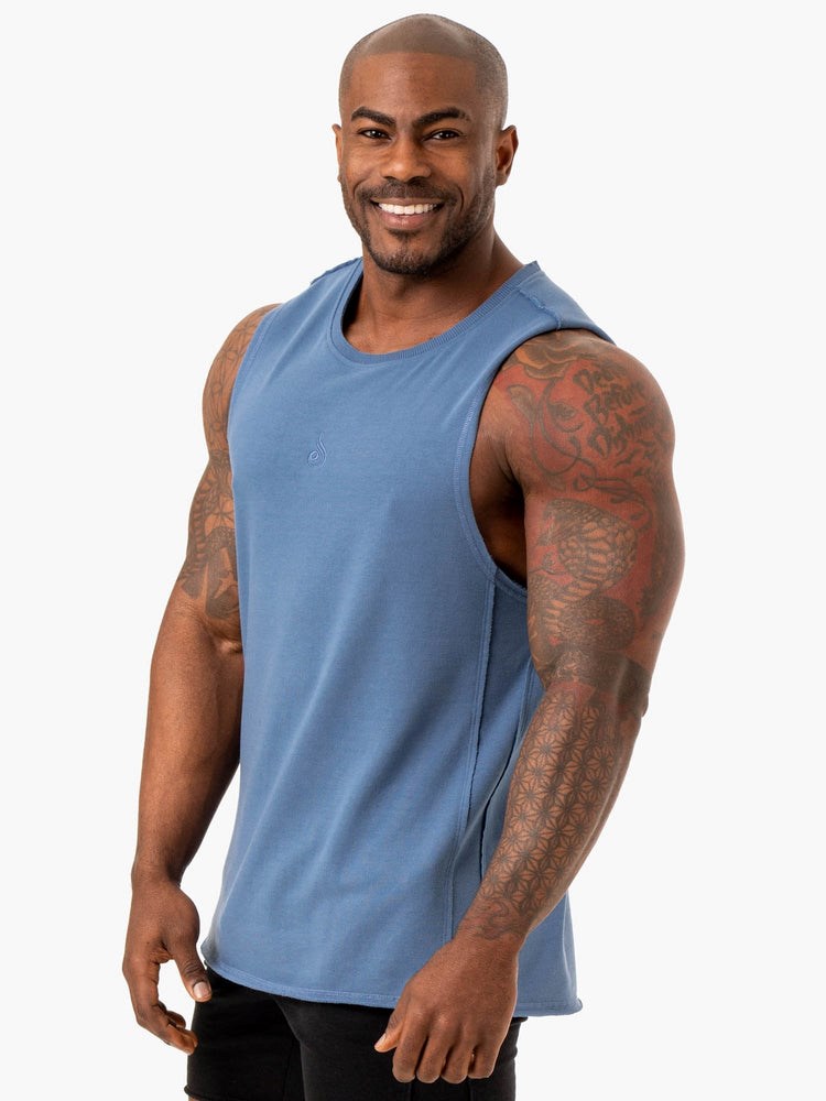 Ryderwear Force Fleece Tank Niebieskie | JQSANM836