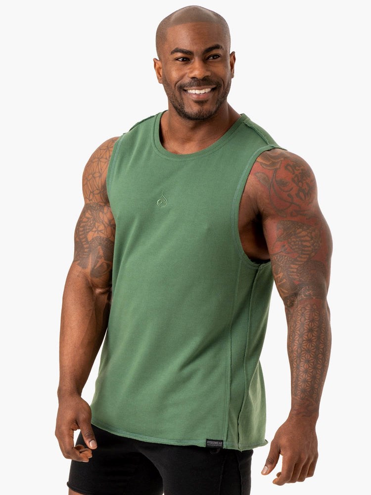 Ryderwear Force Fleece Tank Zielone | RLFNPY863