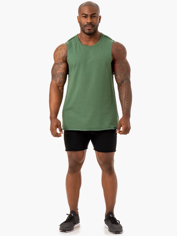 Ryderwear Force Fleece Tank Zielone | RLFNPY863