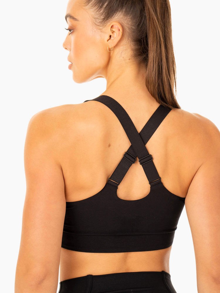 Ryderwear Form Sports Bra Czarne | YRSQTA012