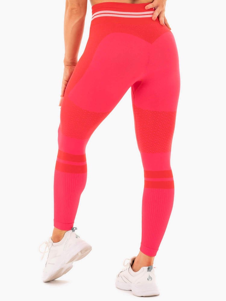 Ryderwear Freestyle Seamless High Waisted Leggings Czerwone | GCNTFY391