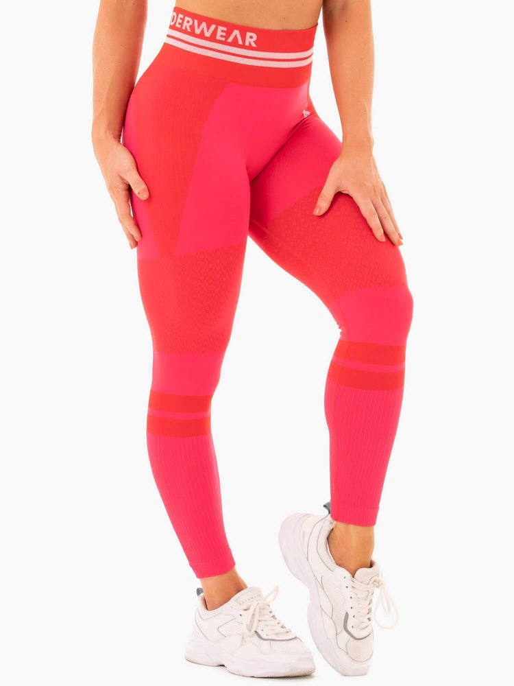 Ryderwear Freestyle Seamless High Waisted Leggings Czerwone | GCNTFY391