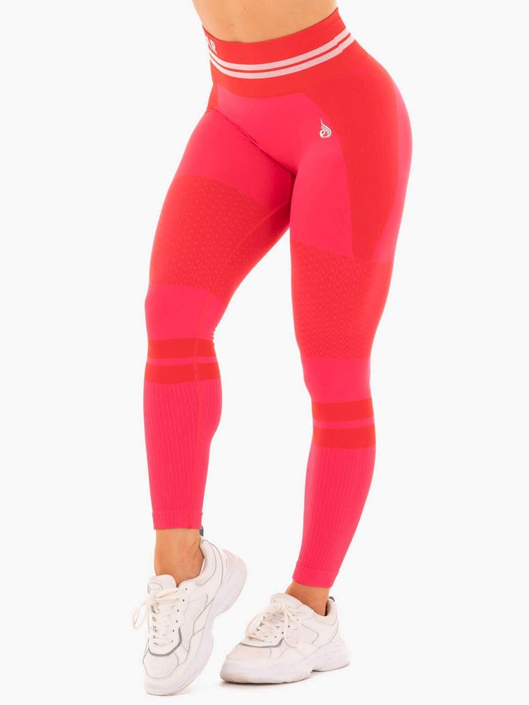 Ryderwear Freestyle Seamless High Waisted Leggings Czerwone | GCNTFY391