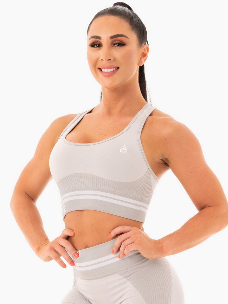 Ryderwear Freestyle Seamless Longline Sports Bra Szare | CKDFEG894