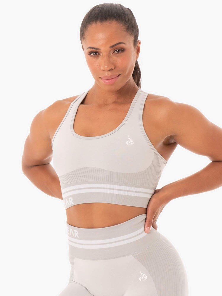 Ryderwear Freestyle Seamless Longline Sports Bra Szare | CKDFEG894