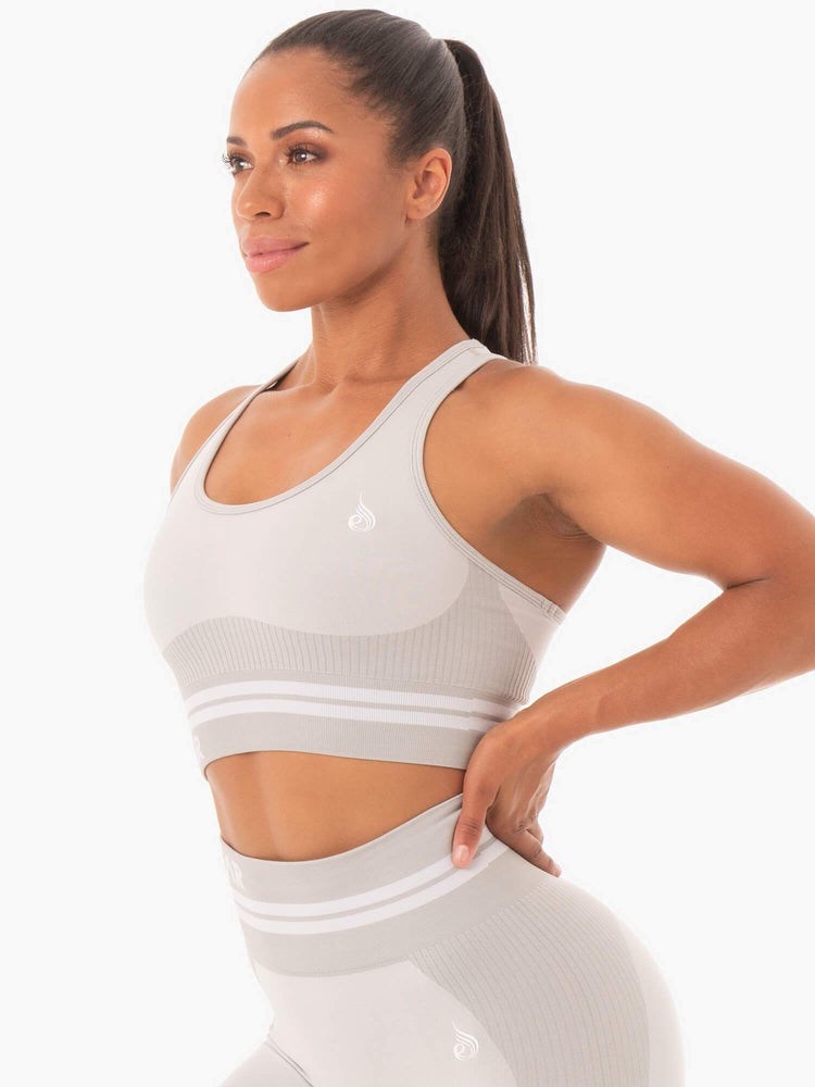 Ryderwear Freestyle Seamless Longline Sports Bra Szare | CKDFEG894