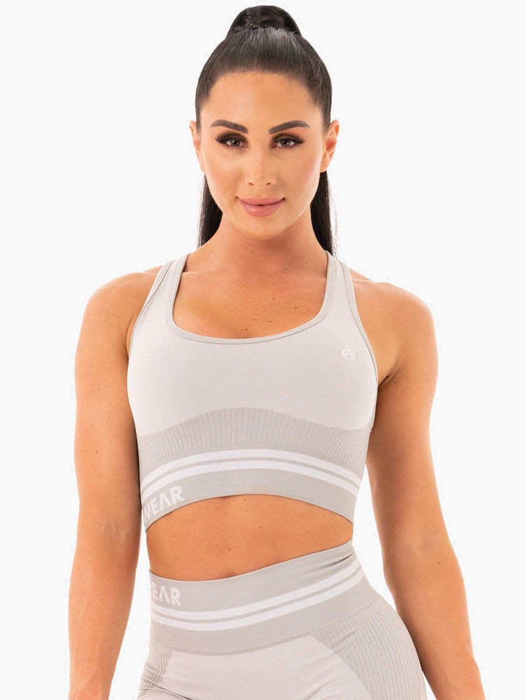 Ryderwear Freestyle Seamless Longline Sports Bra Szare | CKDFEG894