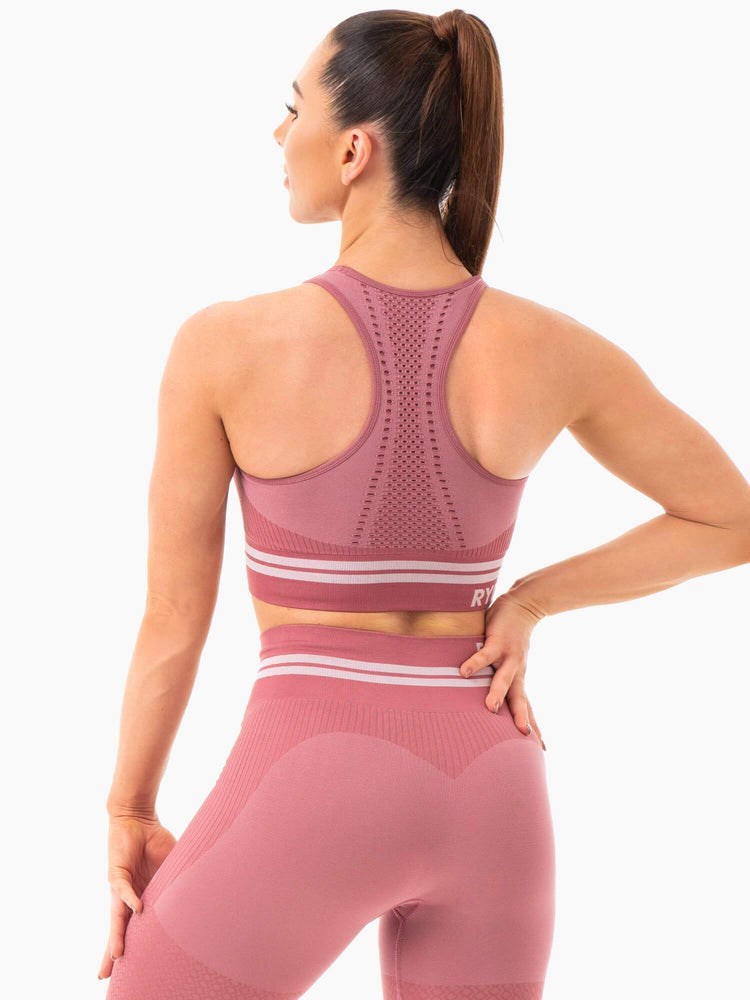 Ryderwear Freestyle Seamless Longline Sports Bra Różowe | DPBTYX326