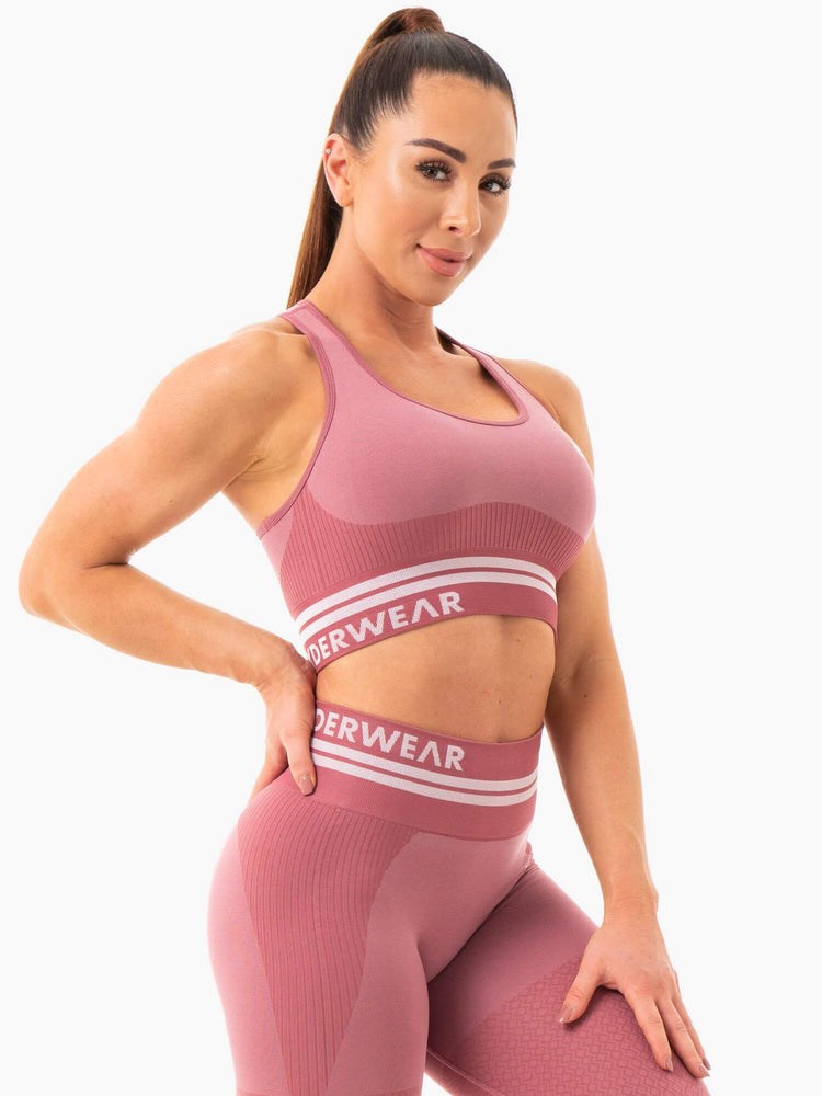 Ryderwear Freestyle Seamless Longline Sports Bra Różowe | DPBTYX326