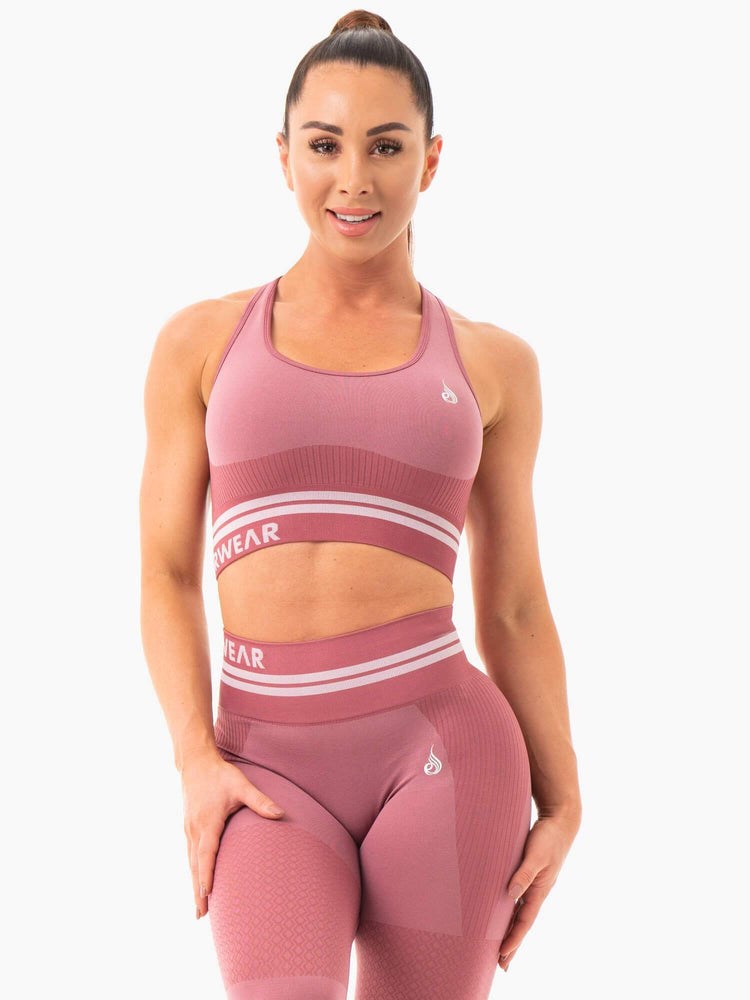 Ryderwear Freestyle Seamless Longline Sports Bra Różowe | DPBTYX326