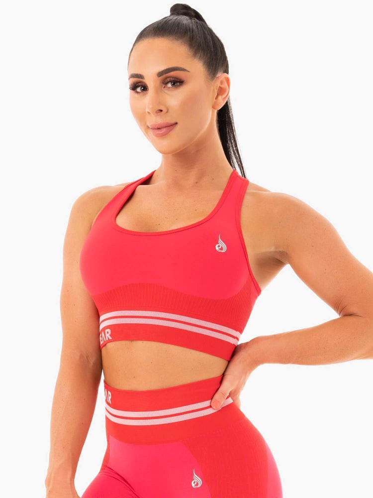 Ryderwear Freestyle Seamless Longline Sports Bra Czerwone | FJYKWO901