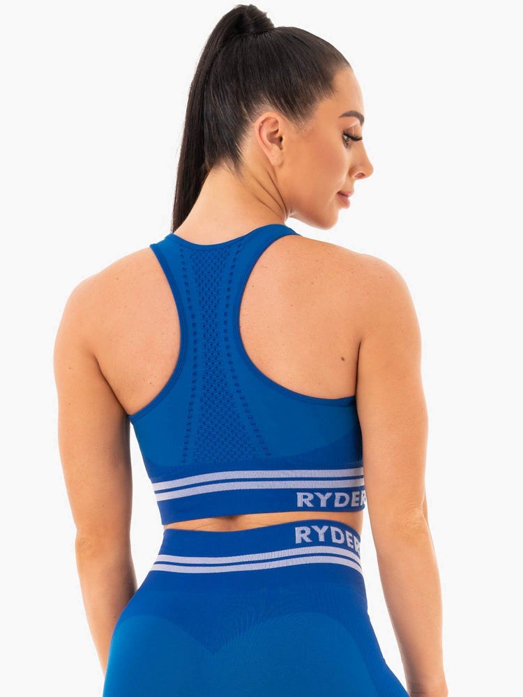 Ryderwear Freestyle Seamless Longline Sports Bra Niebieskie | RCVGBH240