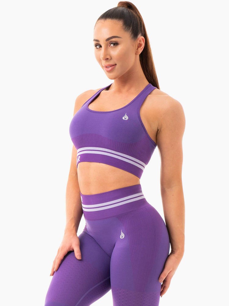 Ryderwear Freestyle Seamless Longline Sports Bra Fioletowe | YKTNEO270