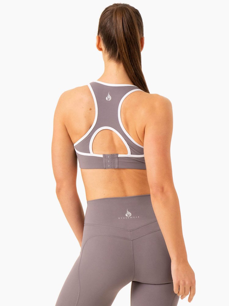 Ryderwear Frequency High Impact Sports Bra Szare | HJFIUN719