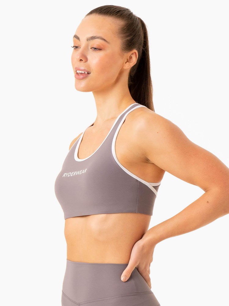 Ryderwear Frequency High Impact Sports Bra Szare | HJFIUN719