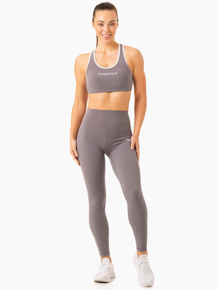 Ryderwear Frequency High Impact Sports Bra Szare | HJFIUN719