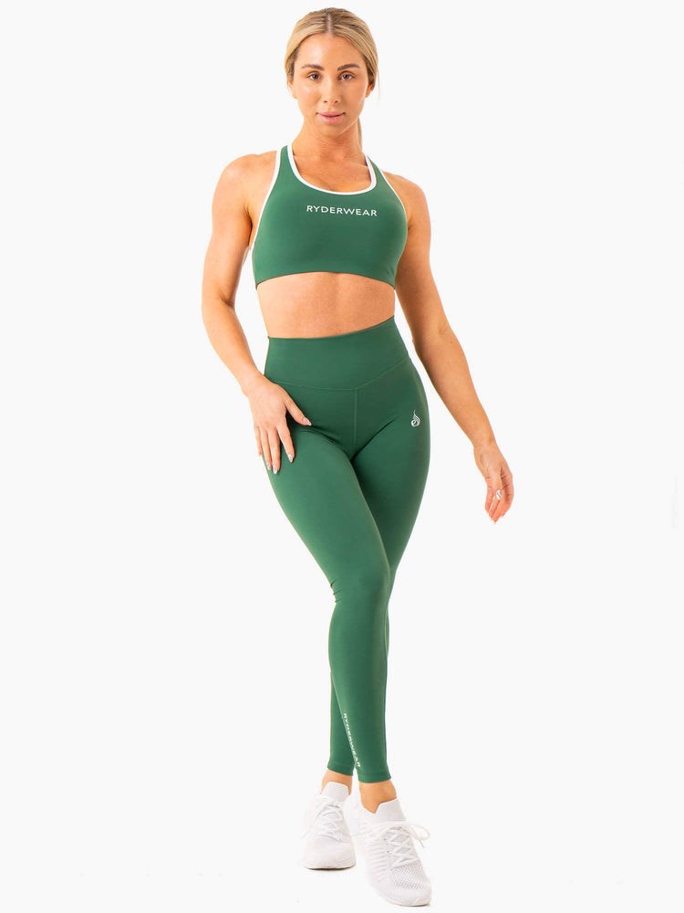 Ryderwear Frequency High Waisted Leggings Emerald | CKAPBR295