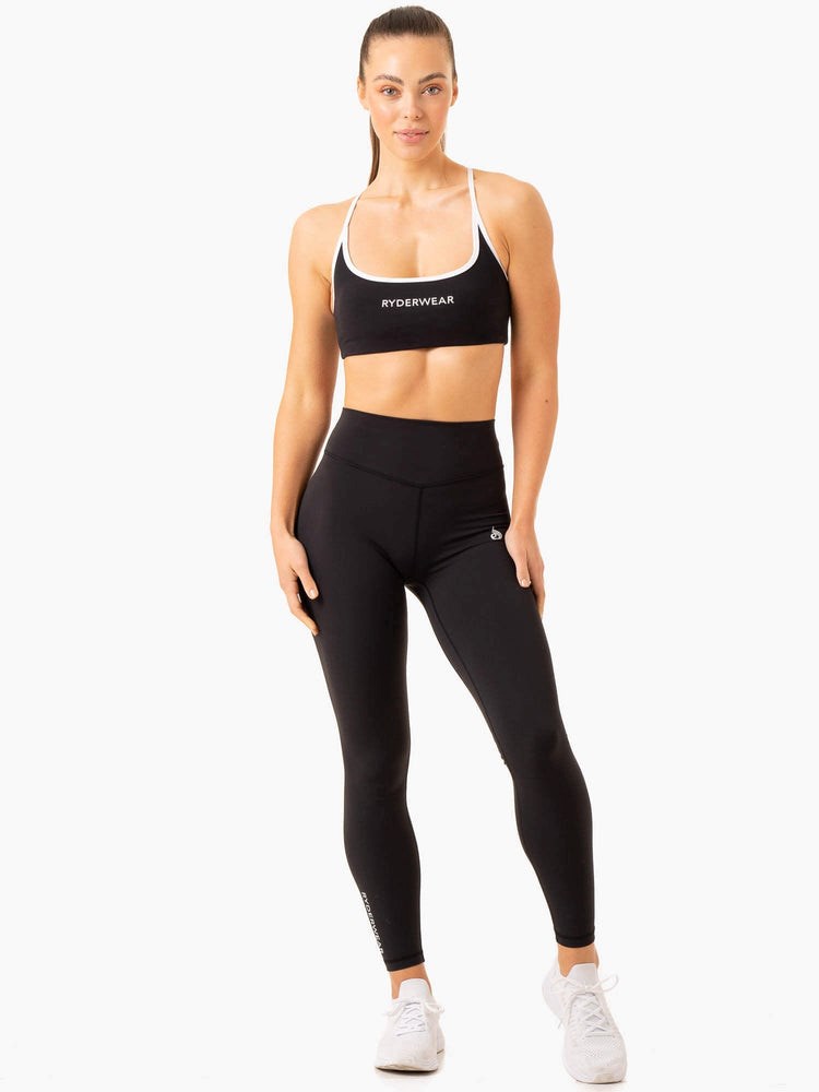 Ryderwear Frequency Sports Bra Czarne | QLKBUD056