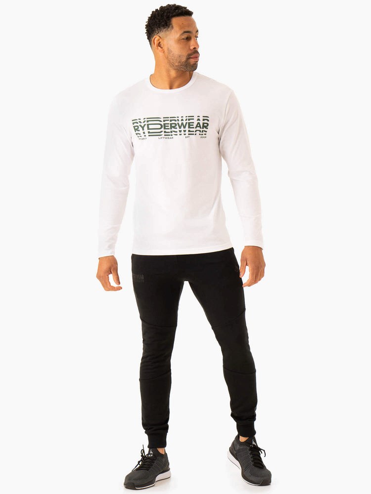 Ryderwear Grafiką Long Sleeve T-Shirt Białe | KDWHOI370