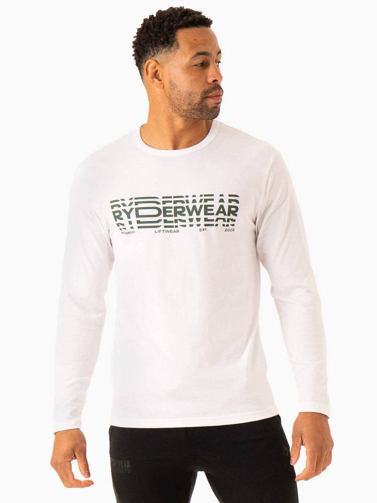 Ryderwear Grafiką Long Sleeve T-Shirt Białe | KDWHOI370